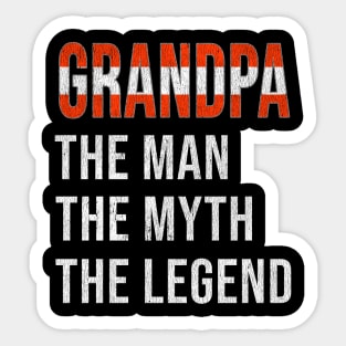 Grand Father Austrian Grandpa The Man The Myth The Legend - Gift for Austrian Dad With Roots From  Austria Sticker